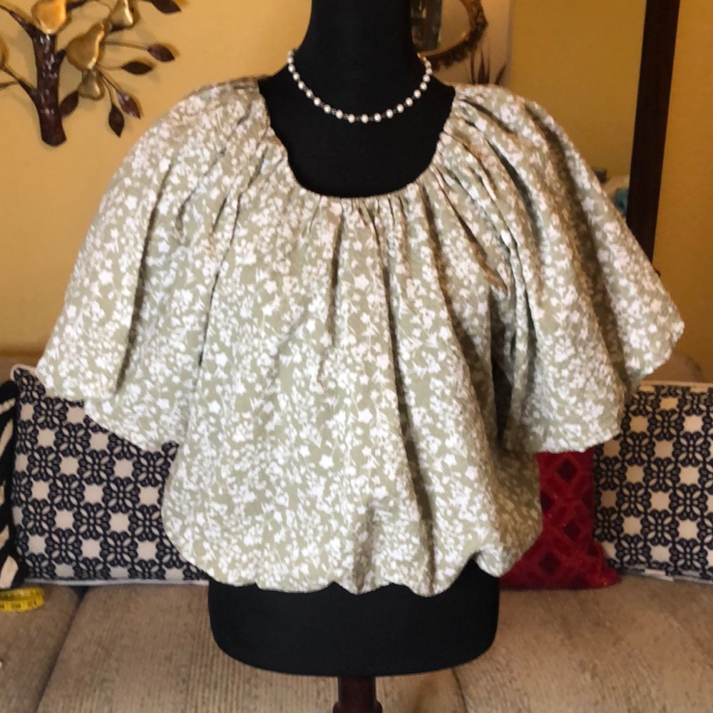Free The Roses Crop Bubble Top - Medium